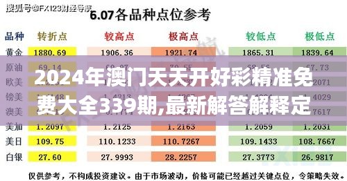 2024年澳门天天开好彩精准免费大全339期,最新解答解释定义_粉丝版84.851-6