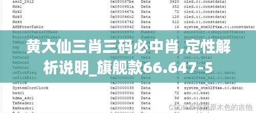 黄大仙三肖三码必中肖,定性解析说明_旗舰款66.647-5