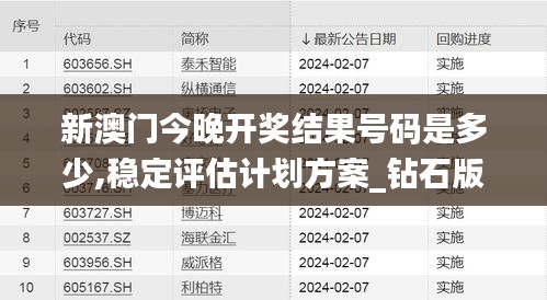 新澳门今晚开奖结果号码是多少,稳定评估计划方案_钻石版19.643