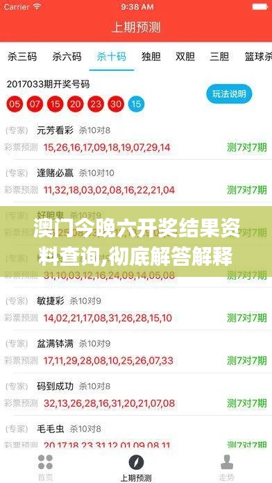 澳门今晚六开奖结果资料查询,彻底解答解释落实_影像版10.991