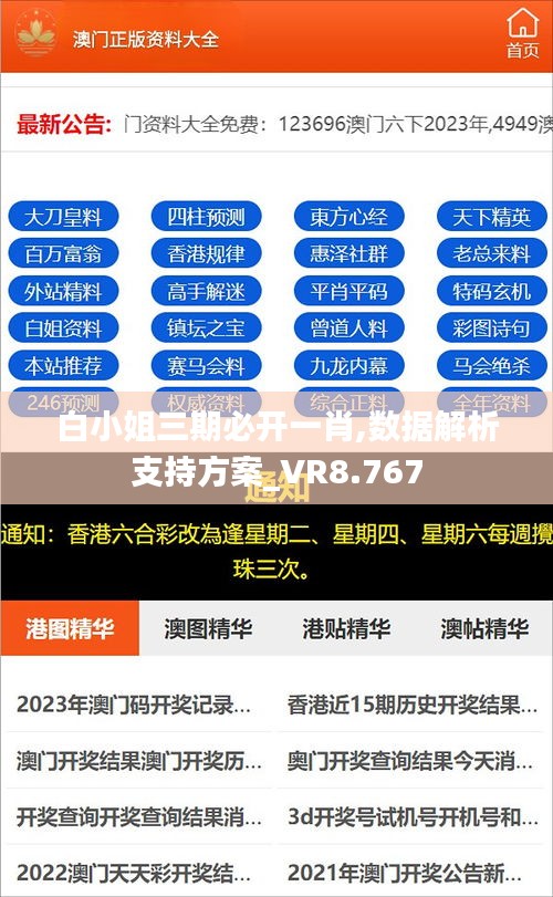 白小姐三期必开一肖,数据解析支持方案_VR8.767