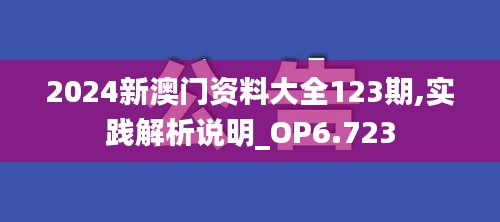 2024新澳门资料大全123期,实践解析说明_OP6.723