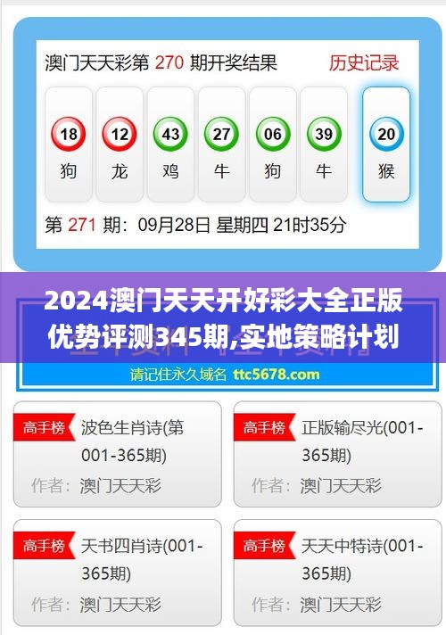 2024澳门天天开好彩大全正版优势评测345期,实地策略计划验证_增强版3.166