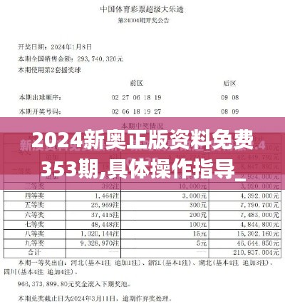 2024新奥正版资料免费353期,具体操作指导_专业版8.422