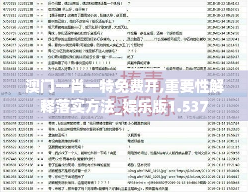 澳门一肖一特免费开,重要性解释落实方法_娱乐版1.537