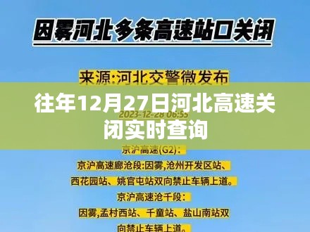 河北高速关闭实时查询信息，历年12月27日路况更新