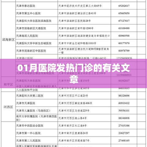 01月医院发热门诊运行情况及应对策略解析