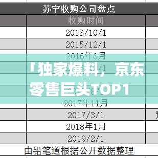 「独家爆料，京东零售巨头TOP10榜单震撼来袭！」