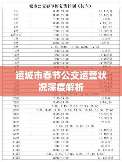 运城市春节公交运营状况深度解析