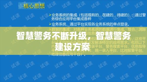 智慧警务不断升级，智慧警务建设方案 