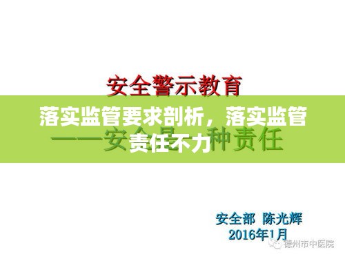 落实监管要求剖析，落实监管责任不力 